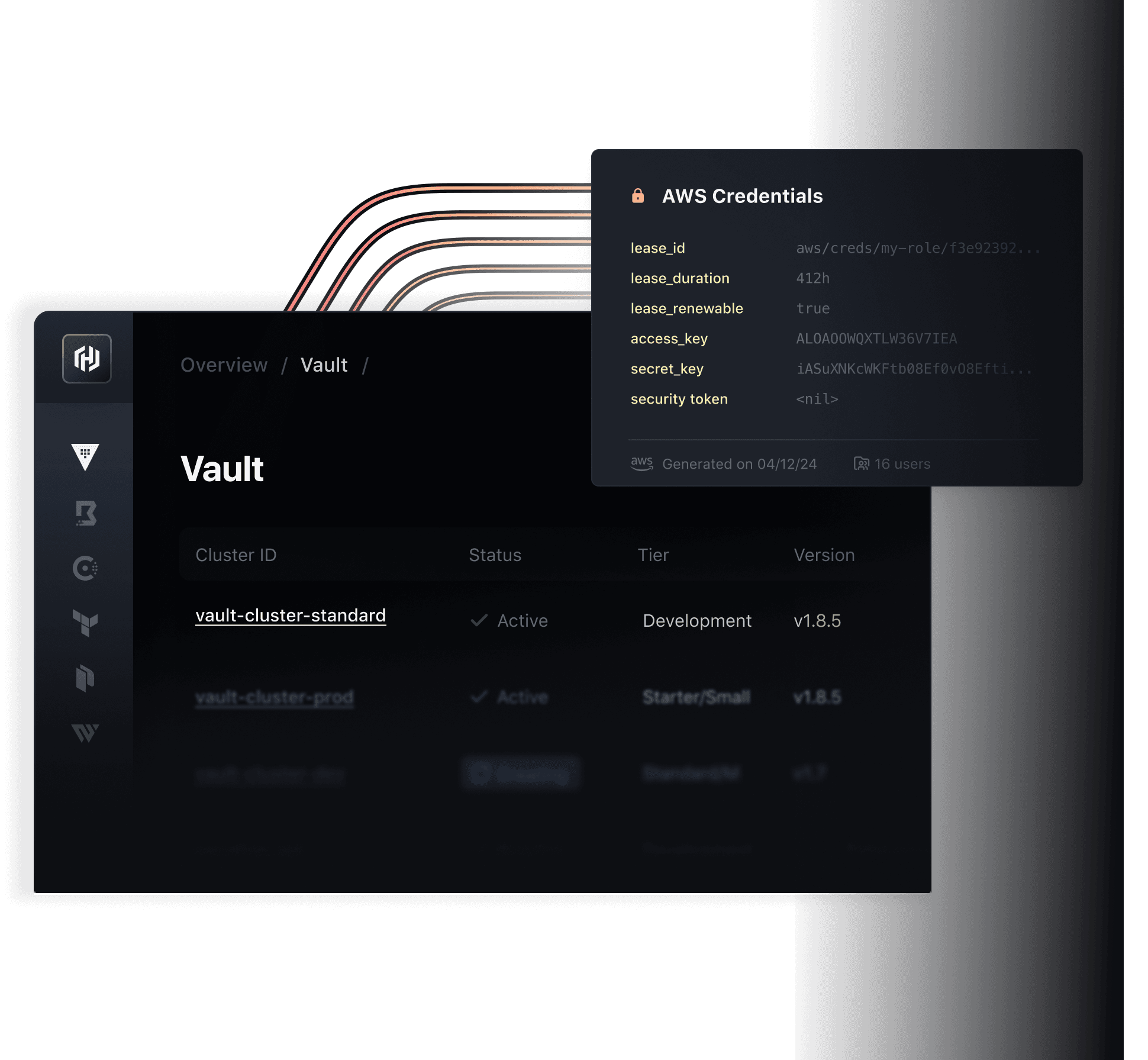 Screenshot of the Vault product interface